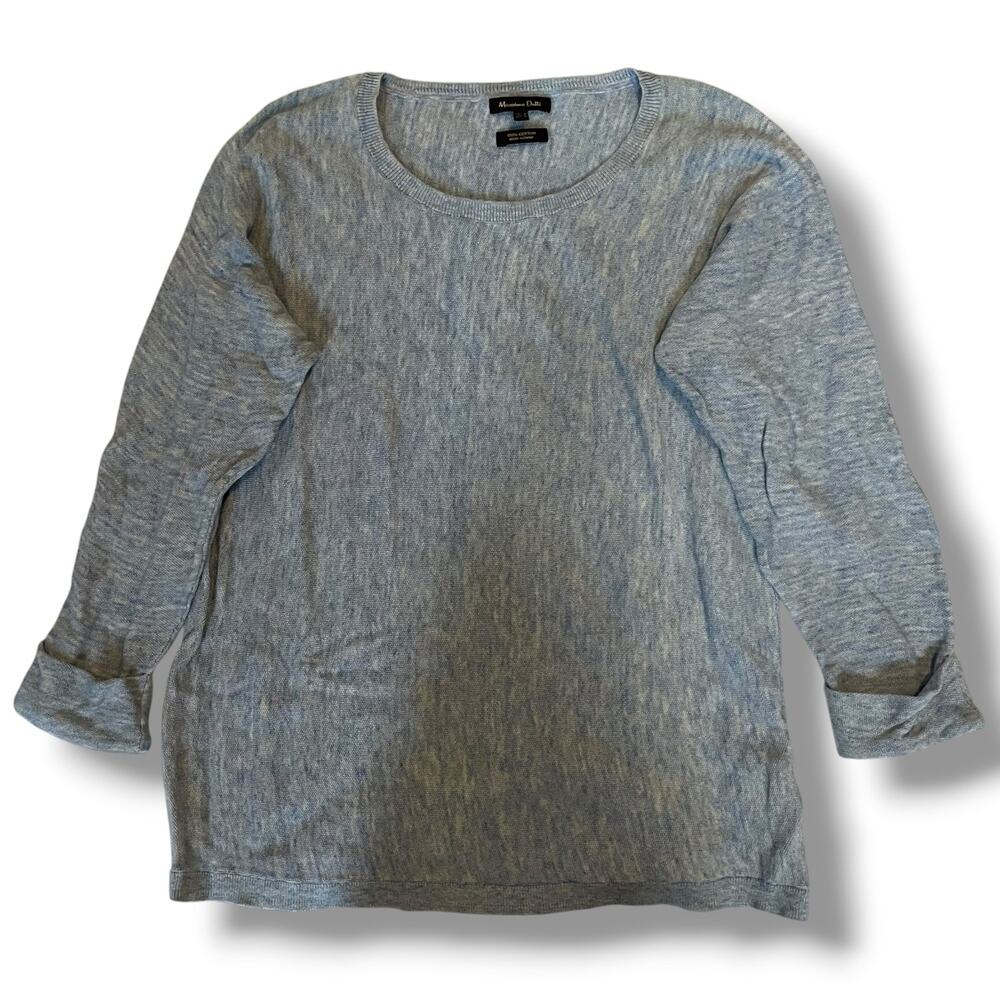 Massimo Dutti Blue Cotton Knit Sweater Women’s M Lightweight Crewneck